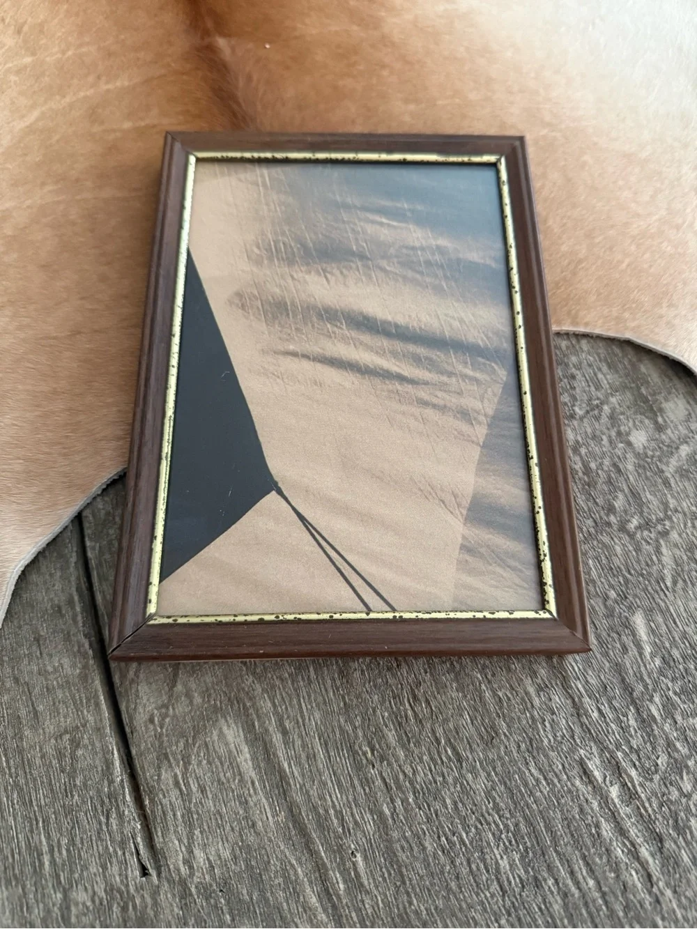 Vintage Gold-Trim Brown & Black Decorative Picture Frames - Set of 2